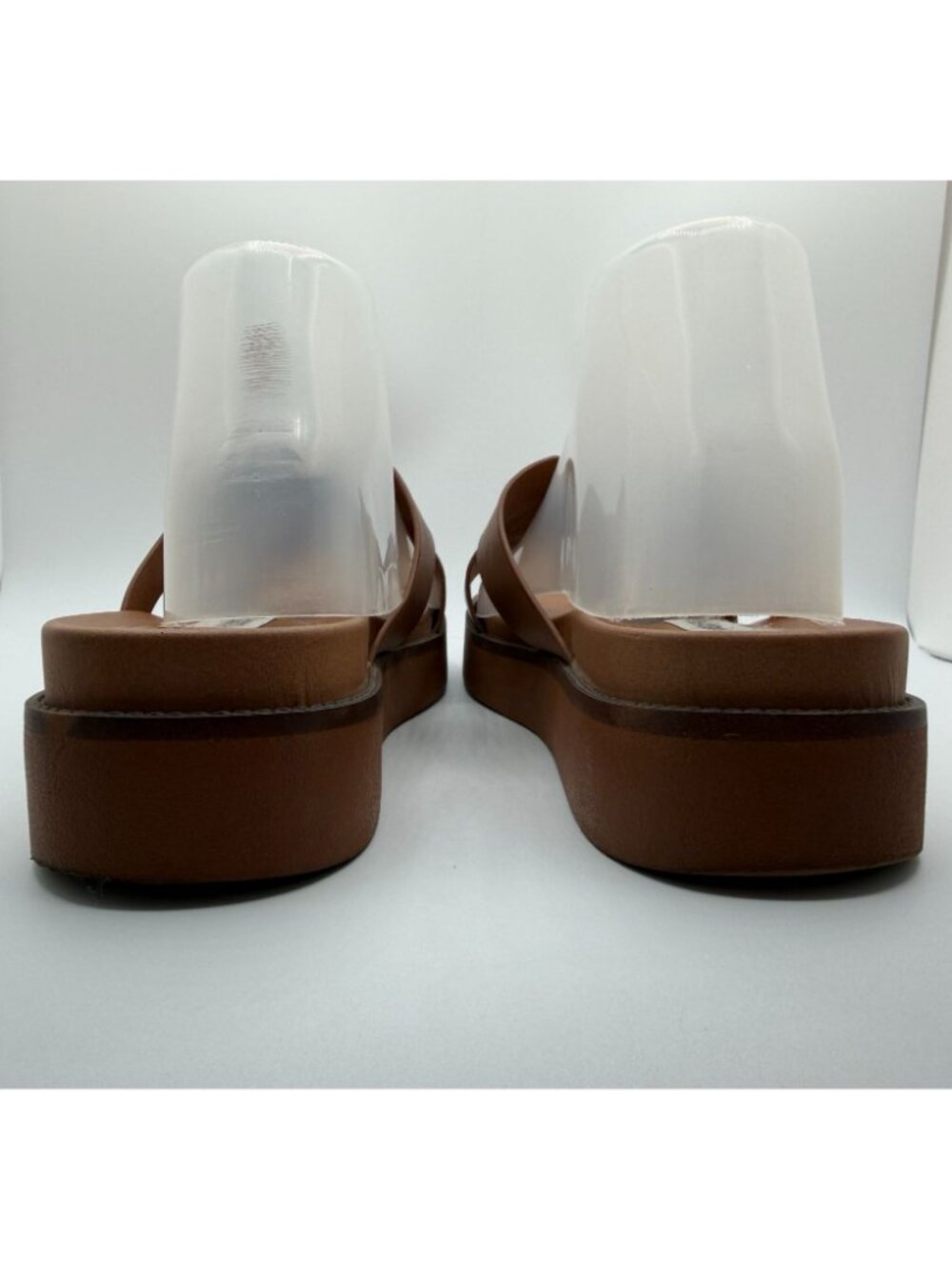 Steve Madden Riches Sandals Women Size 10M Tan Leather Platform Shoes - Picture 12 of 16